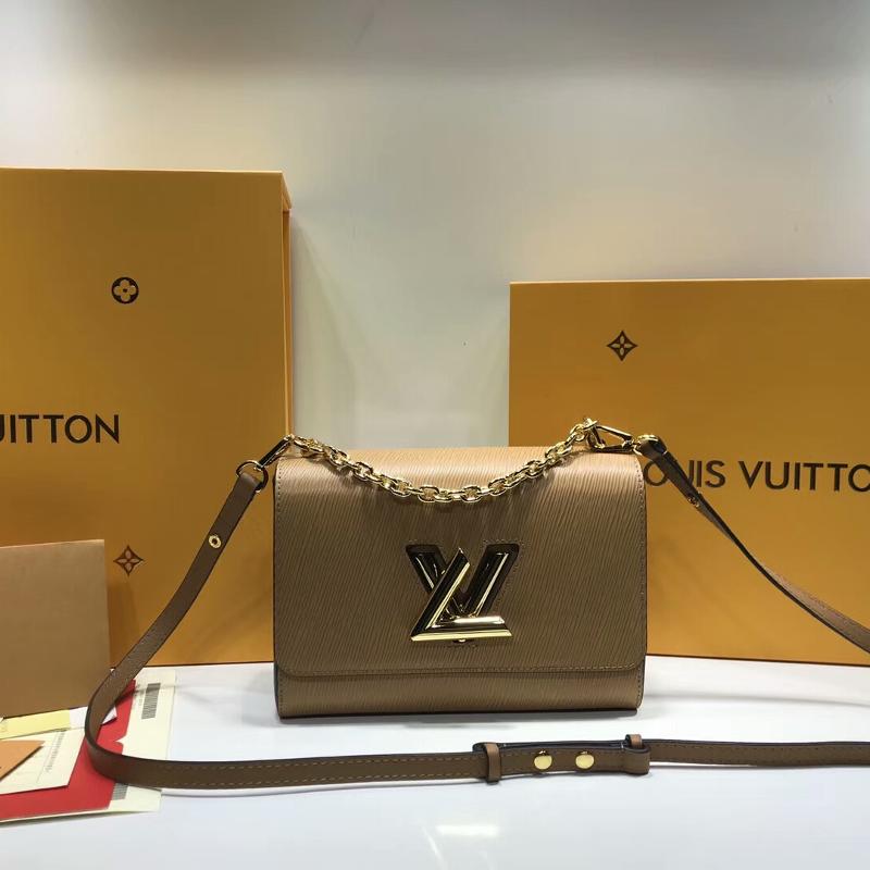 LV Handbags Clutches M51884 Water Wave Apricot Gold Buckle